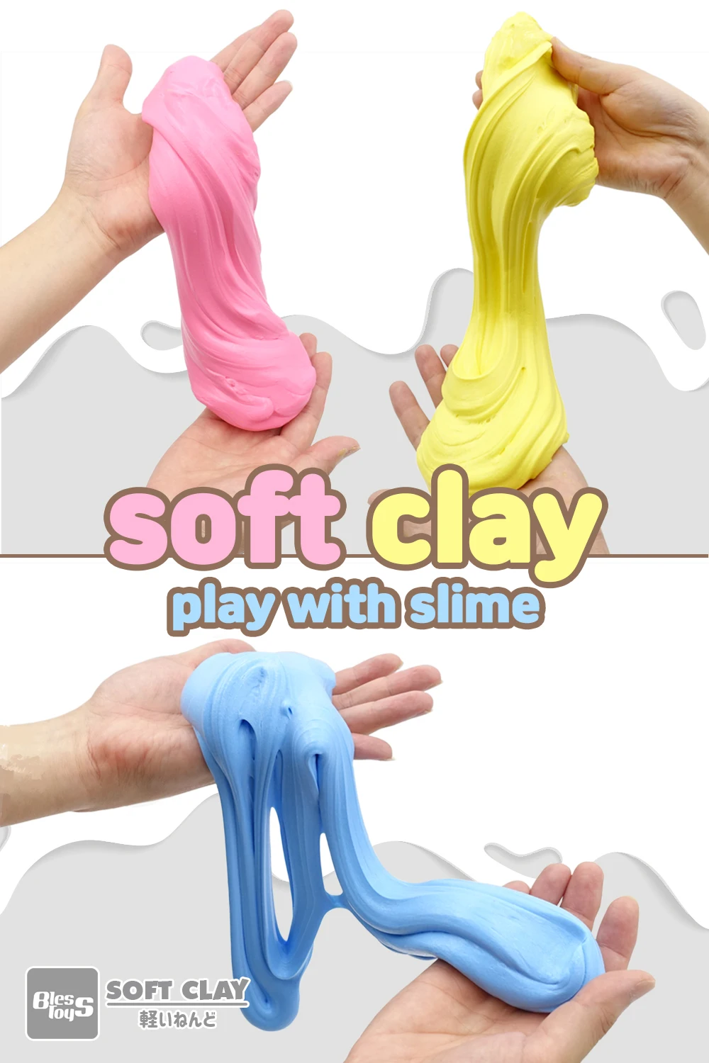 Soft clay White for Slime Supplies 65g DIY modeling clay soft paper clay make model figure BLESS TOYS Made in JAPAN