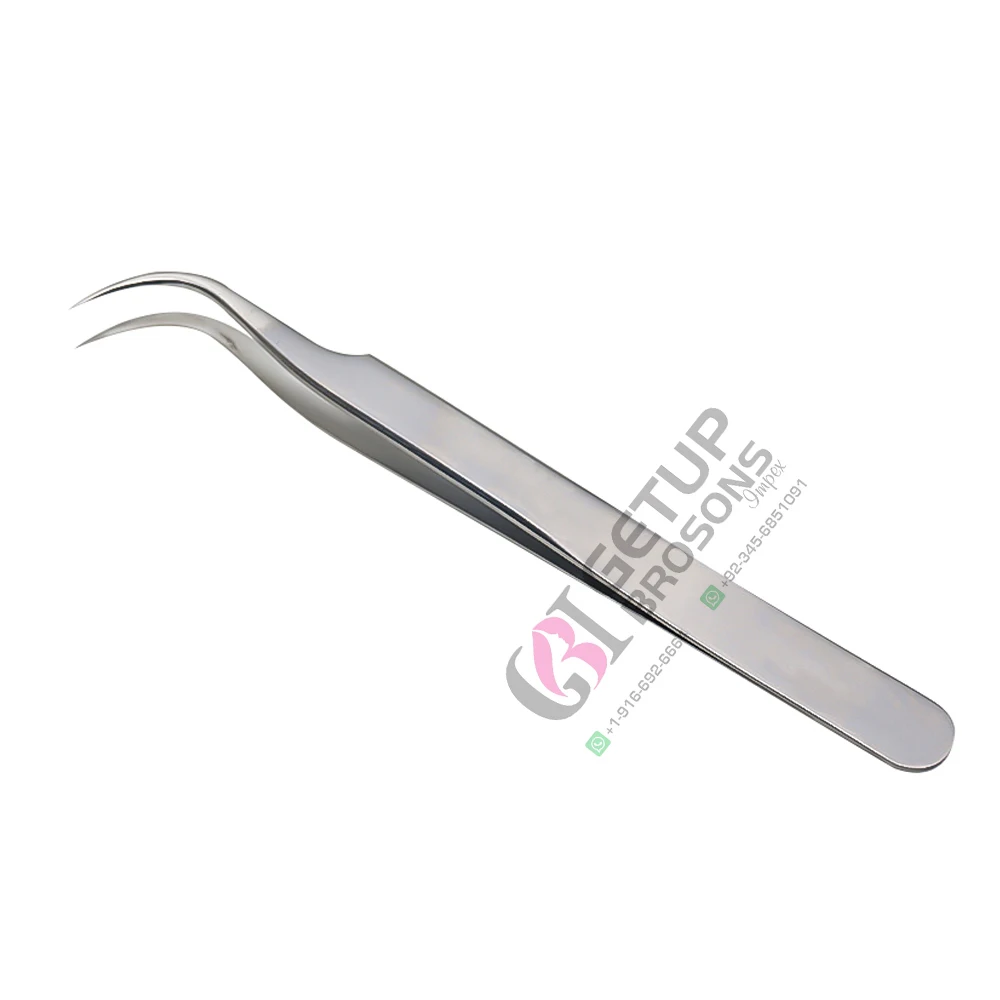Private label Russian Volume Tweezers  Tip Stainless Steel Slanted Volume Lash Extension Tweezers Set