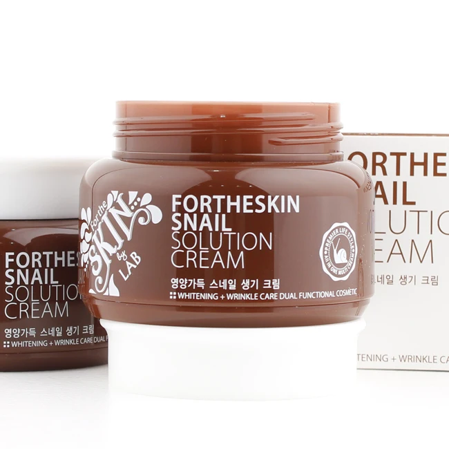 SNAIL SOLUTION FACE CREAM for Korean Skincare Cosmetics OEM ODM  Customizing Ingredients bottle and packaging box