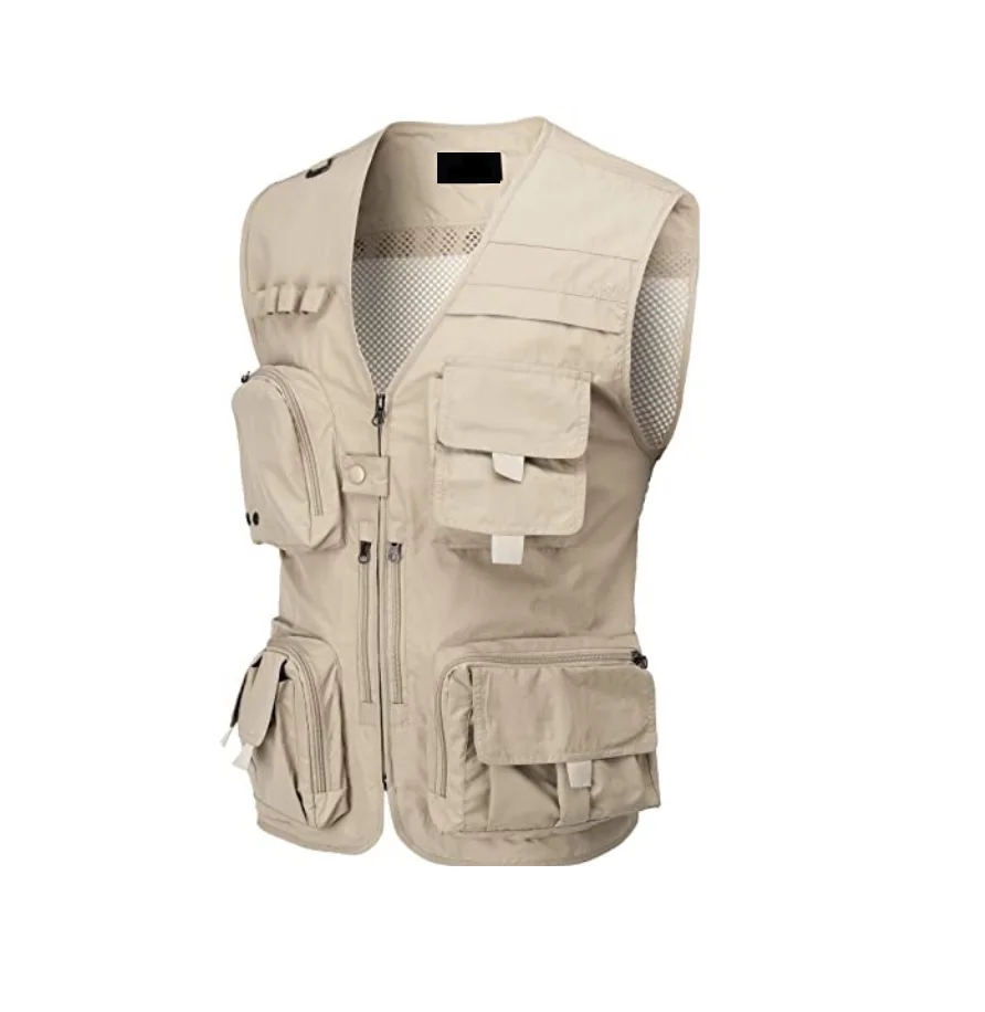 Mens Premium Casual Active Cargo Camping Vests Multi-Pocket