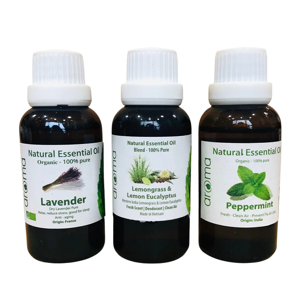 Набор из 3 Эфирных Масел Лаванды, лимона, эвкалипта, перца, новый диффузор, 100% чистый ароматерапия, свежий воздух, очистка, расслабление, декорирование Scentoil