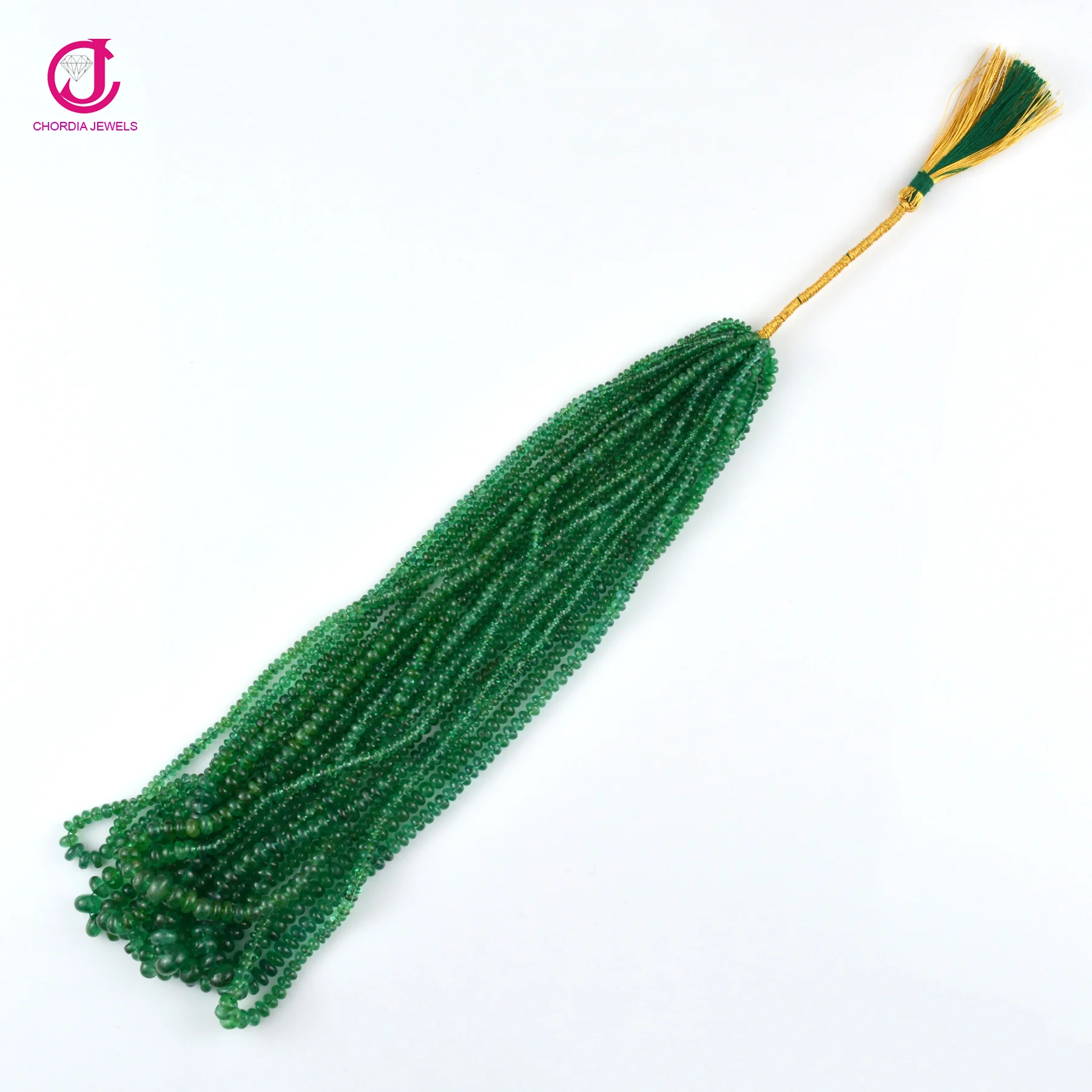 3.0mm - 8.0mm Emerald Plain Polish Beads Loose Gemstone Beads For Jewelry Smooth Rondelle Wholesale Supplier From India