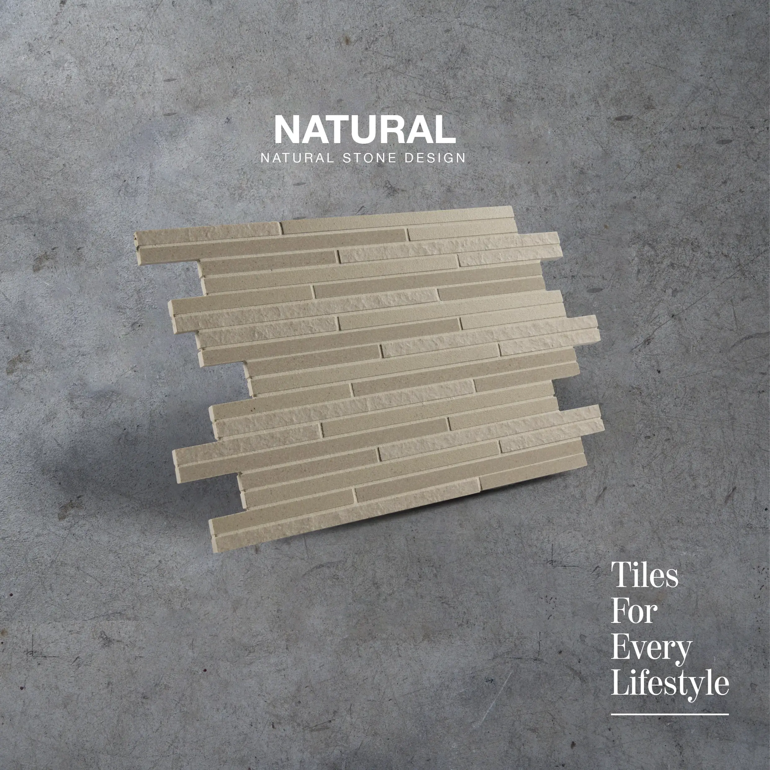 High Quality Polish & Matt Surfaces Strip Deco Tiles Combine with Three Type of Surface To Reflect Depth and Extra Dimension