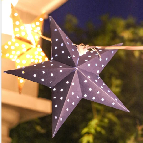 Подвесная Бумажная гирлянда со звездами ручной работы, украшение для вечеринки