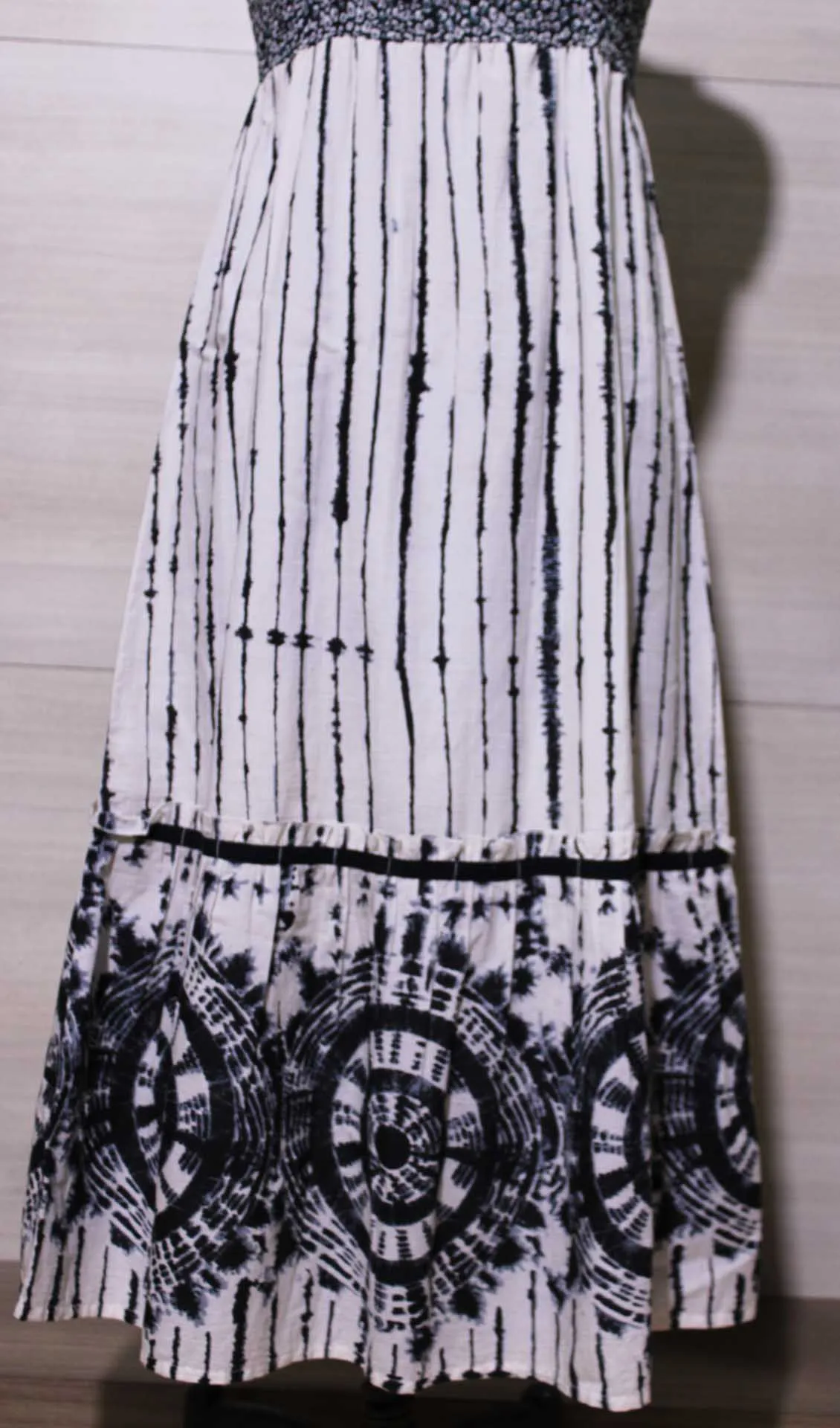 2021-22 Cotton Dress New Arrival Sexy Black White Color Tie-dye pattern Autumn Summer Beach Casual Elegant Dress for women