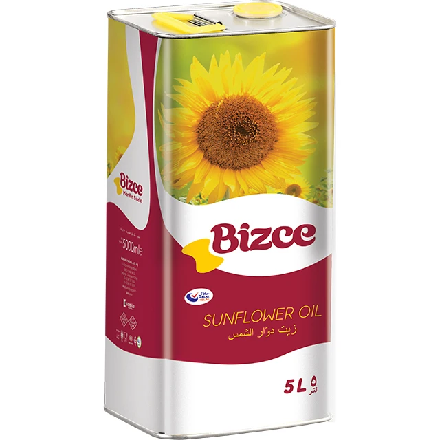 
Рафинированное подсолнечное масло из Турции Bizce 5L Олово подсолнечное растительное масло 