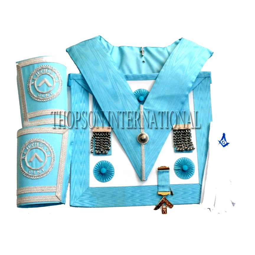 Masonic Craft past Master Mason Apron Embroidered Leather and Fabric Master Mason Apron for Freemason with Embroidery Patch