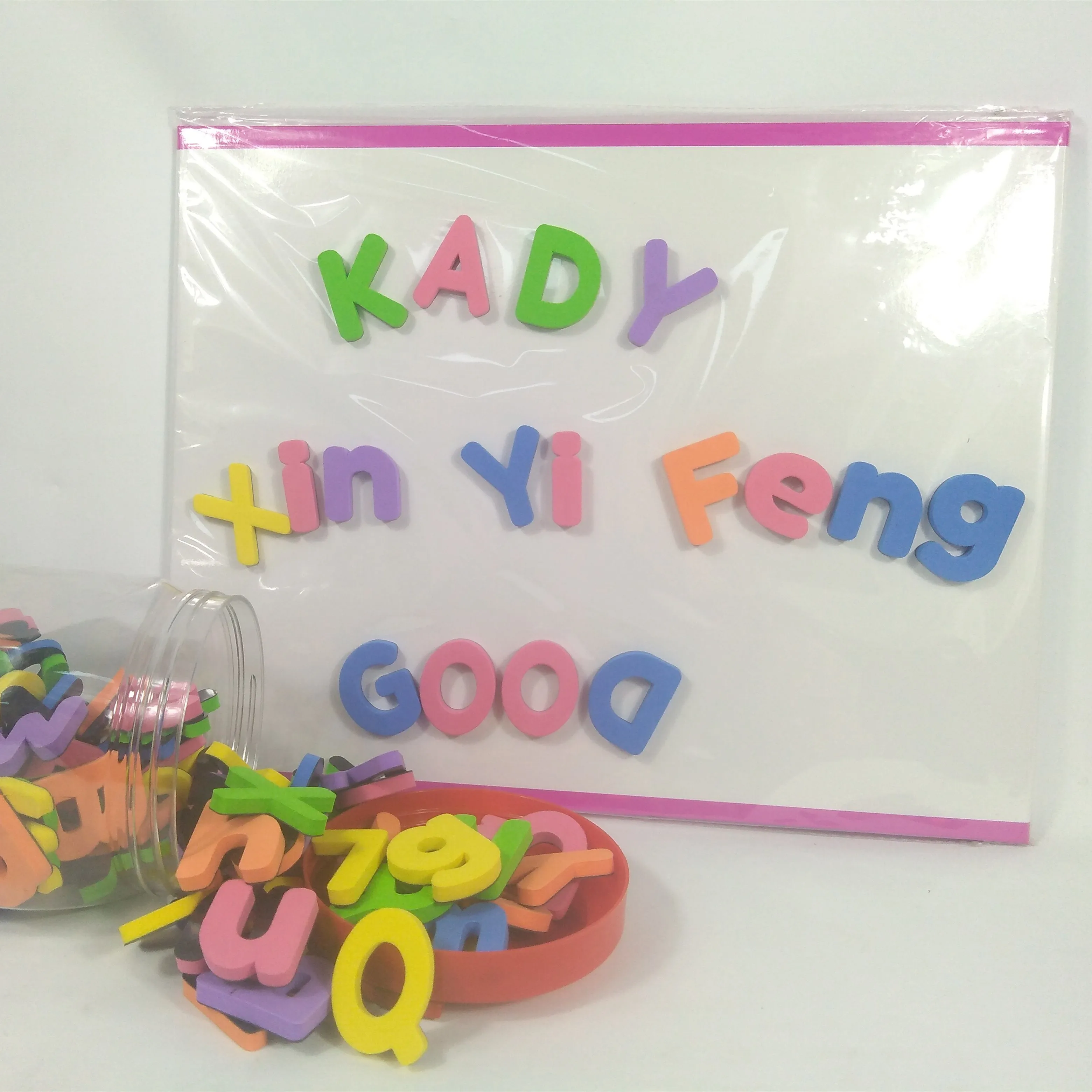 Logo design free sample service educational kids learning toys eva foam magnetic letter board numbers alphabet