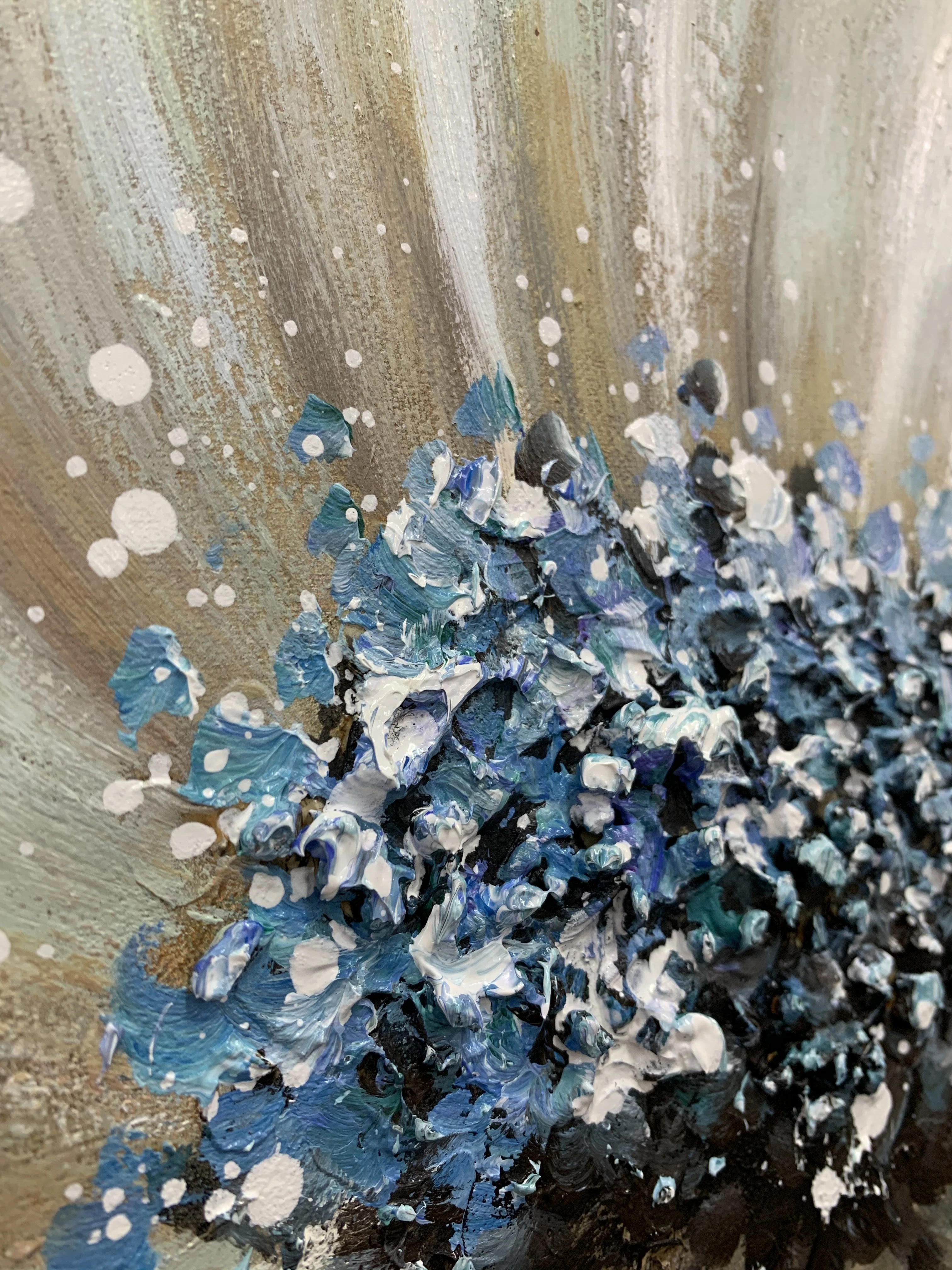 100% ручная роспись 20*39 дюймов Золотая фольга листья гинкго картина маслом современная Минималистичная Вертикальная подвесная