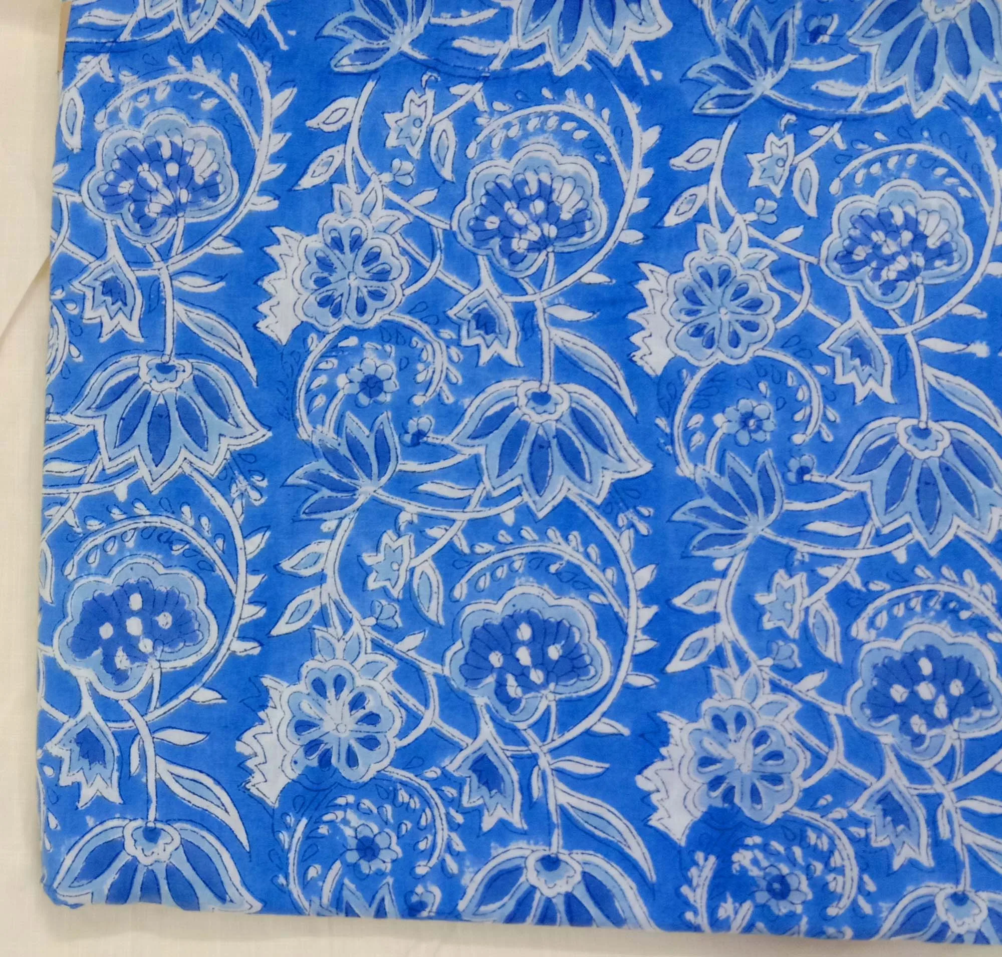  Темно-синяя хлопковая цветочное оформление блок печати овощей окрашенные из натурального шелка с принтом ткань