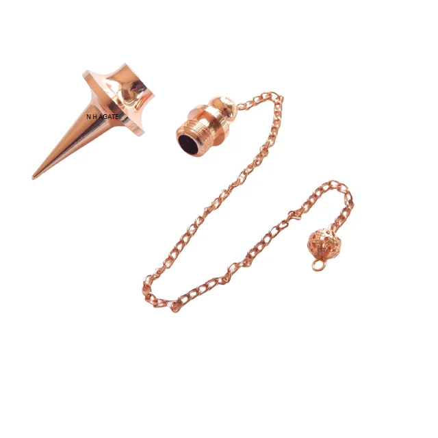 Long Cone Point Copper Metal Openable Disc Pendulum Dowsing Metal Brass Pendulums Copper Metal Pendulum