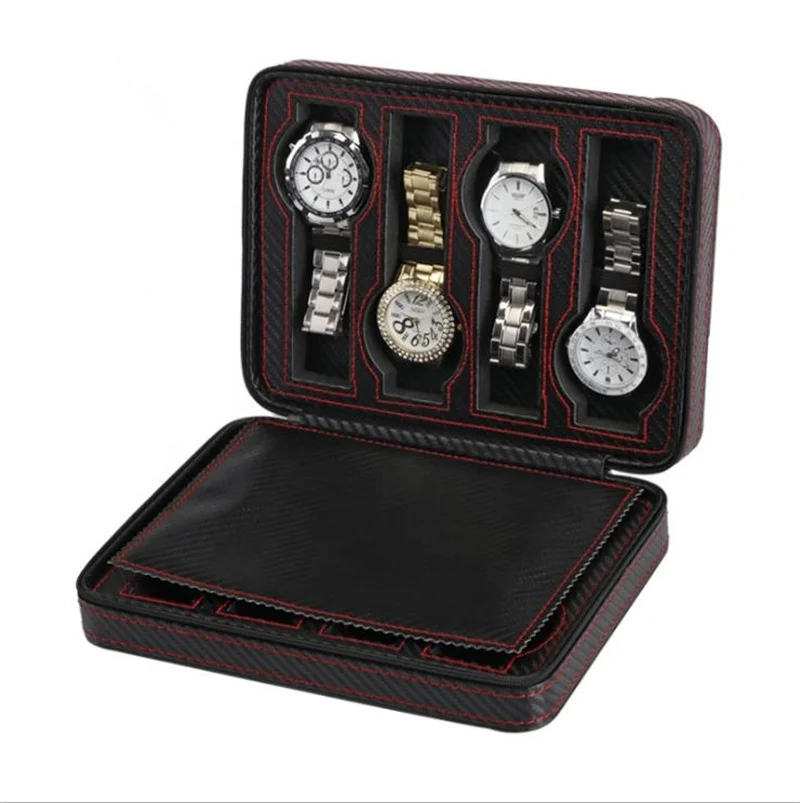 8 slots leather watch zipper case flat watch box pocket watch case watch pouch Manufacturer Winx Foshan,Guangdong,China Supplier