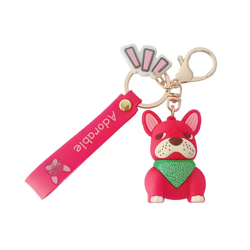 Cheap Custom Keychains Wrist Lanyard Plant Silicone Bracelet french Bunny Christmas Keychain