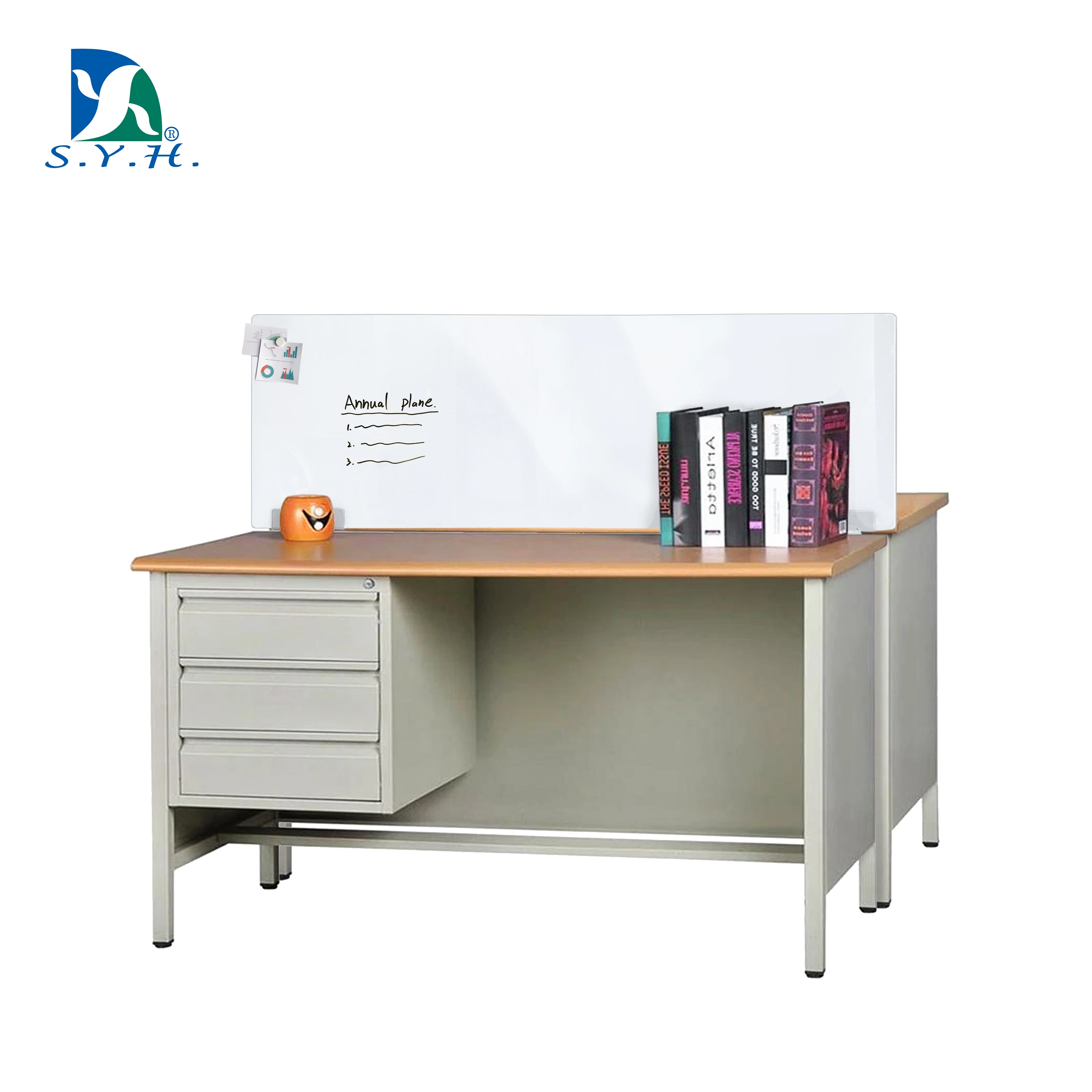 Removable magnetic memo glass white board office desk partitions screens