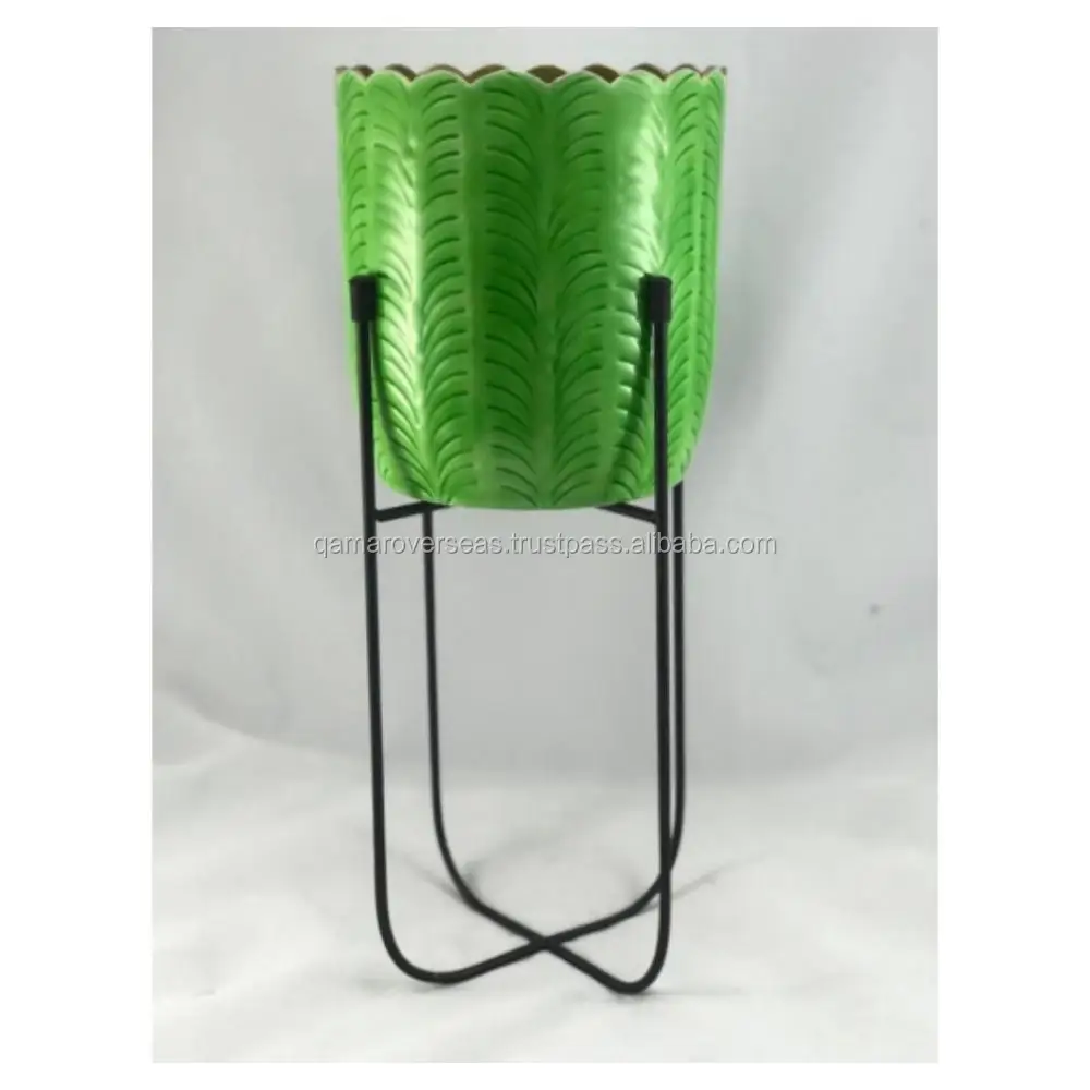 High Quality Metal Planter Stand Powder Coated Iron Cylinder Design Home Garden Decor Colorful Powder Coating Pack Pots Floor