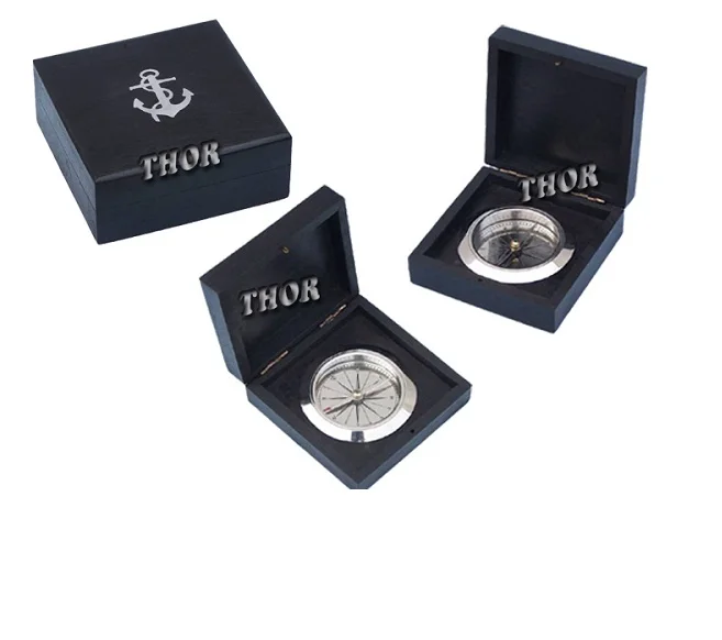 Античный латунный морской деревянный стол Компас подарок с оригинальной деревянной коробкой Archer красивый предмет