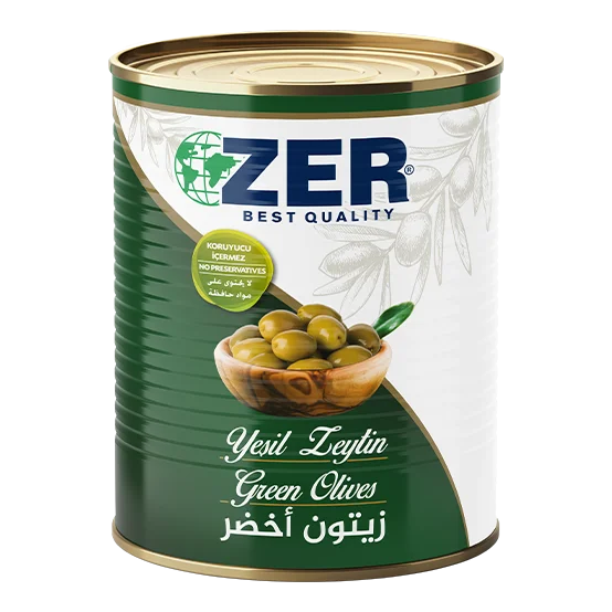 Жестяные зеленые оливки Zer 9/1x2