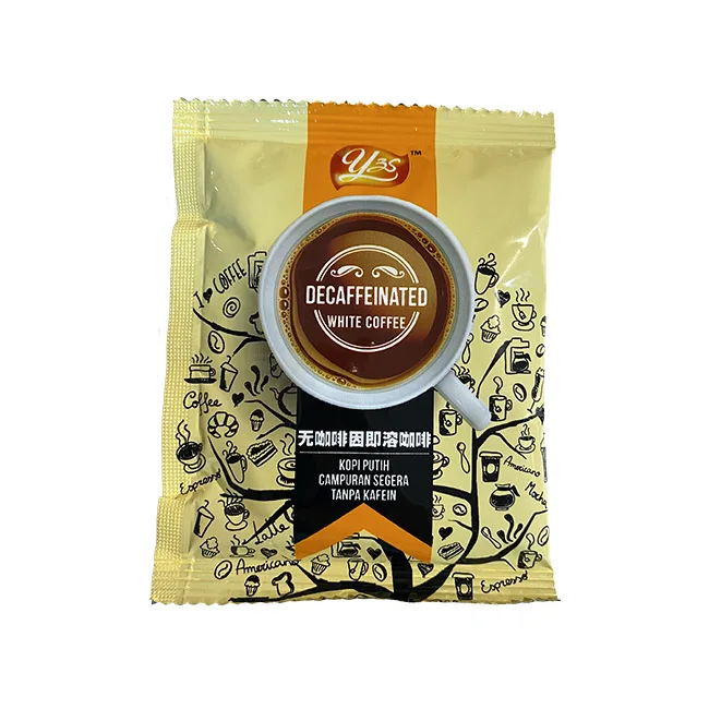 Высококачественный белый кофе без кофеина Decaffeinated быстрорастворимый пакетики водорастворимый оптовая продажа низкая