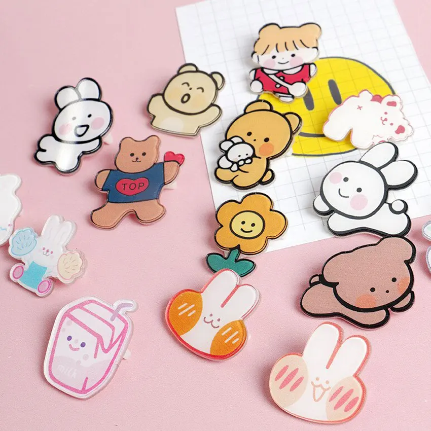 Быстрая доставка новый пластиковый значок с напечатанным логотипом одежды акриловые булавки на заказ