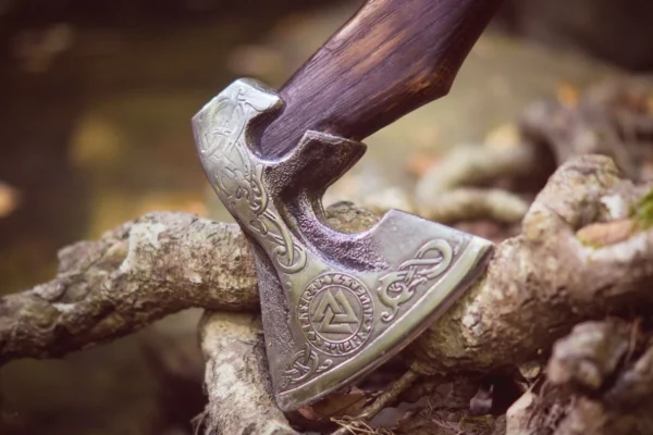 Custom Handmade Damascus Steel Viking Axe Bearded Axe Survival outdoor axe Anniversary Gift