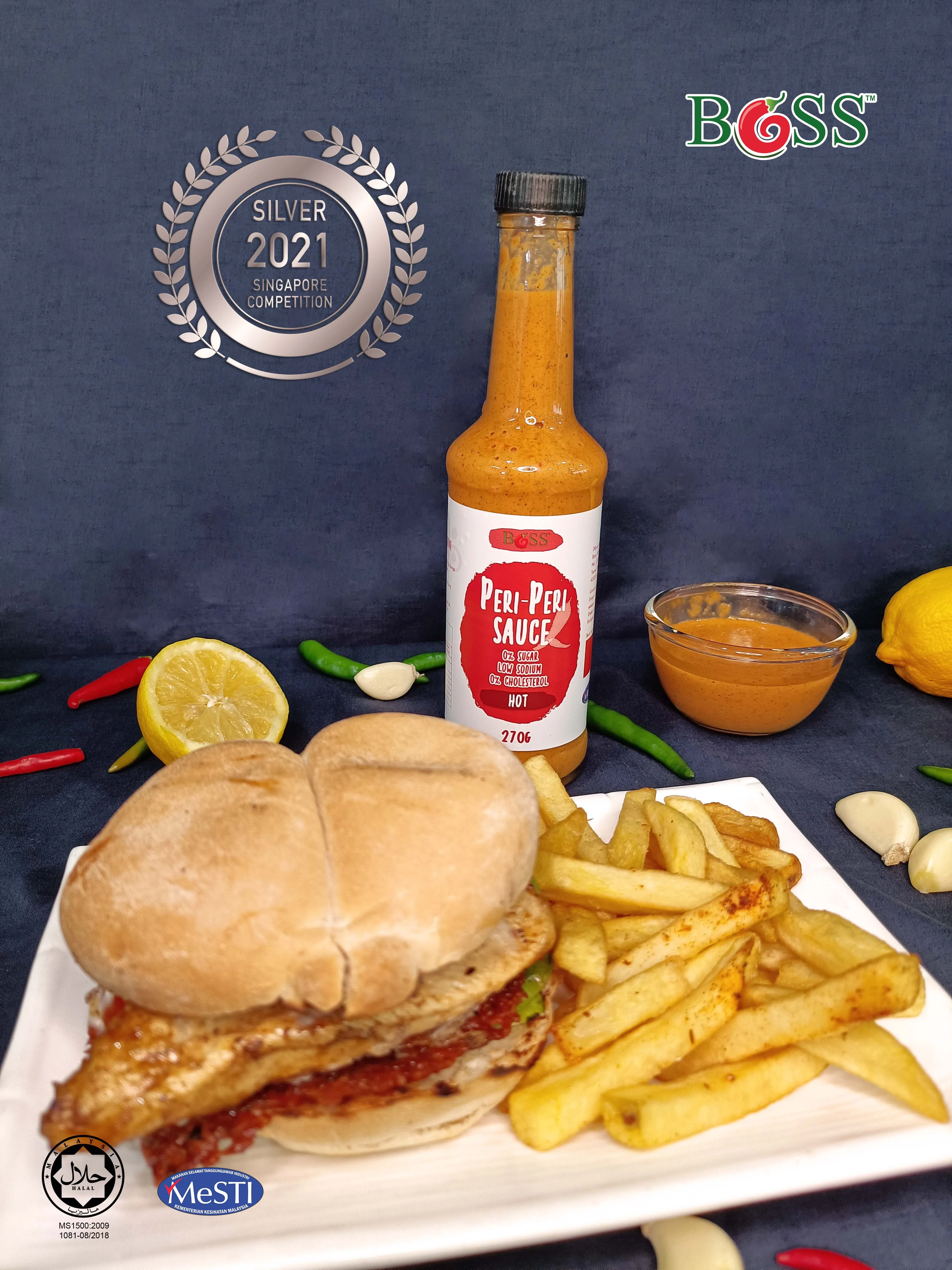 Premium Malaysia Halal OEM spicy Peri-Peri Sauce Spicy no Coloring no msg no added preservative for Dipping & Cooking- Chicken