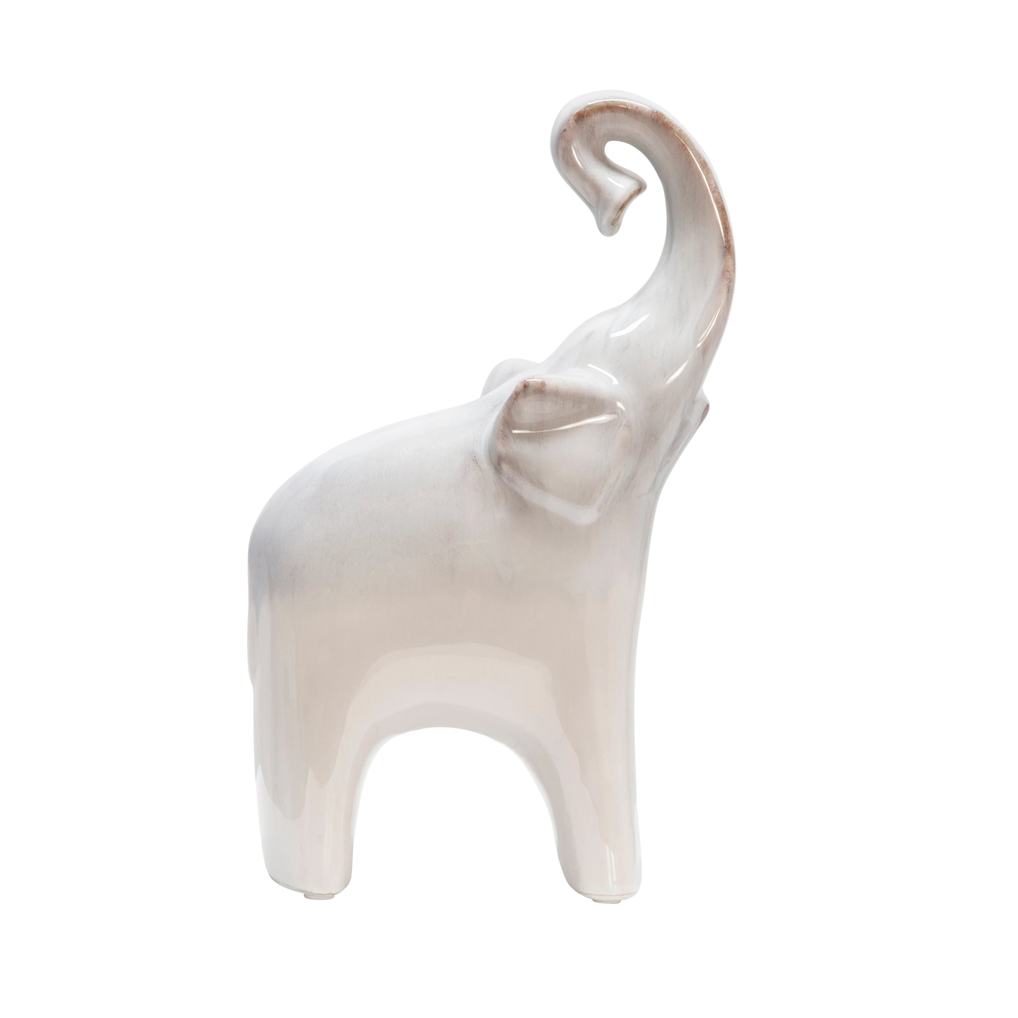 Sagebrook Home Ceramic 6X11 Inch Elephant Figurine Cream Color Premium Quality