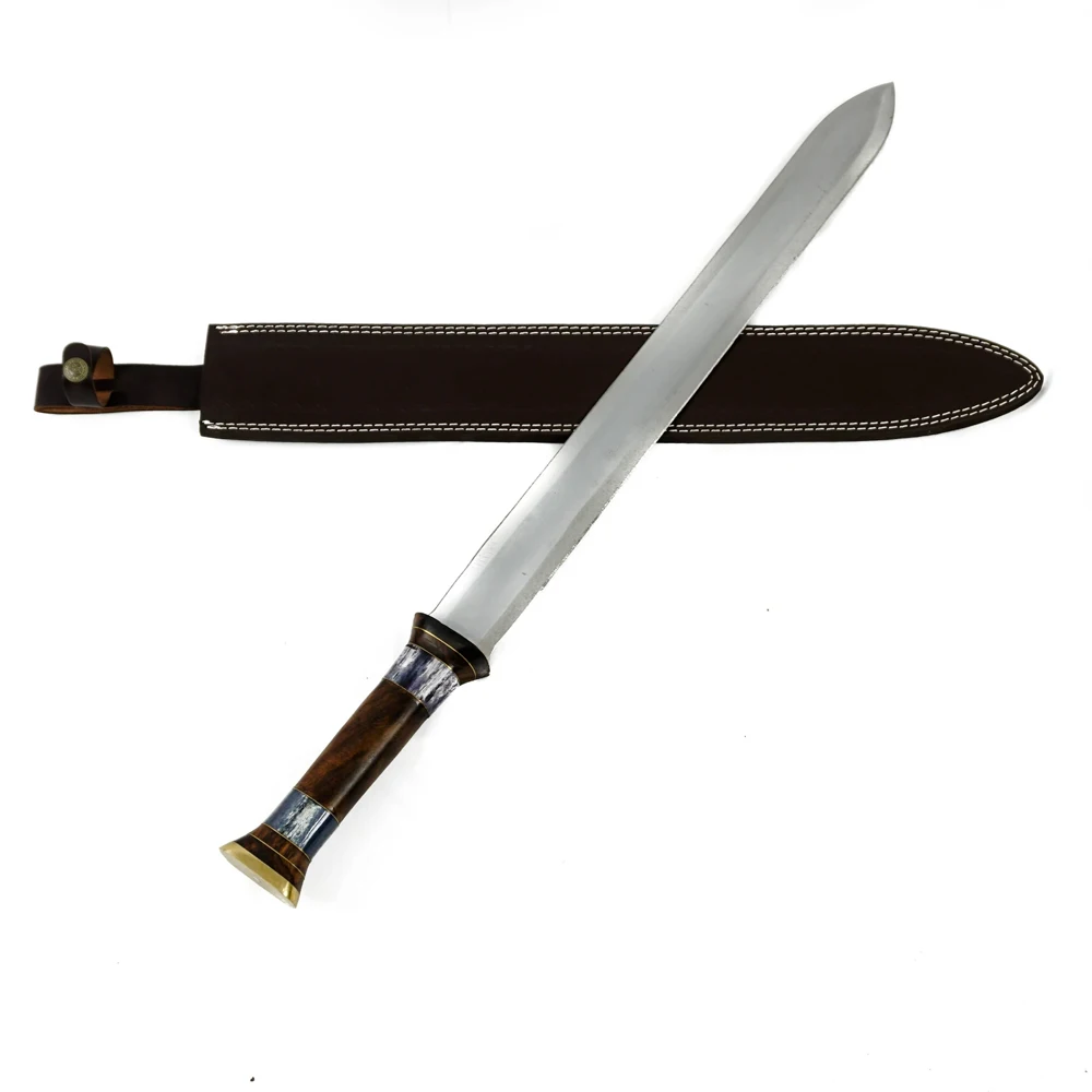 Double Side Blade Edge Mini Sword Type Custom Handmade Damascus Steel Hunting Knife in wholesale price