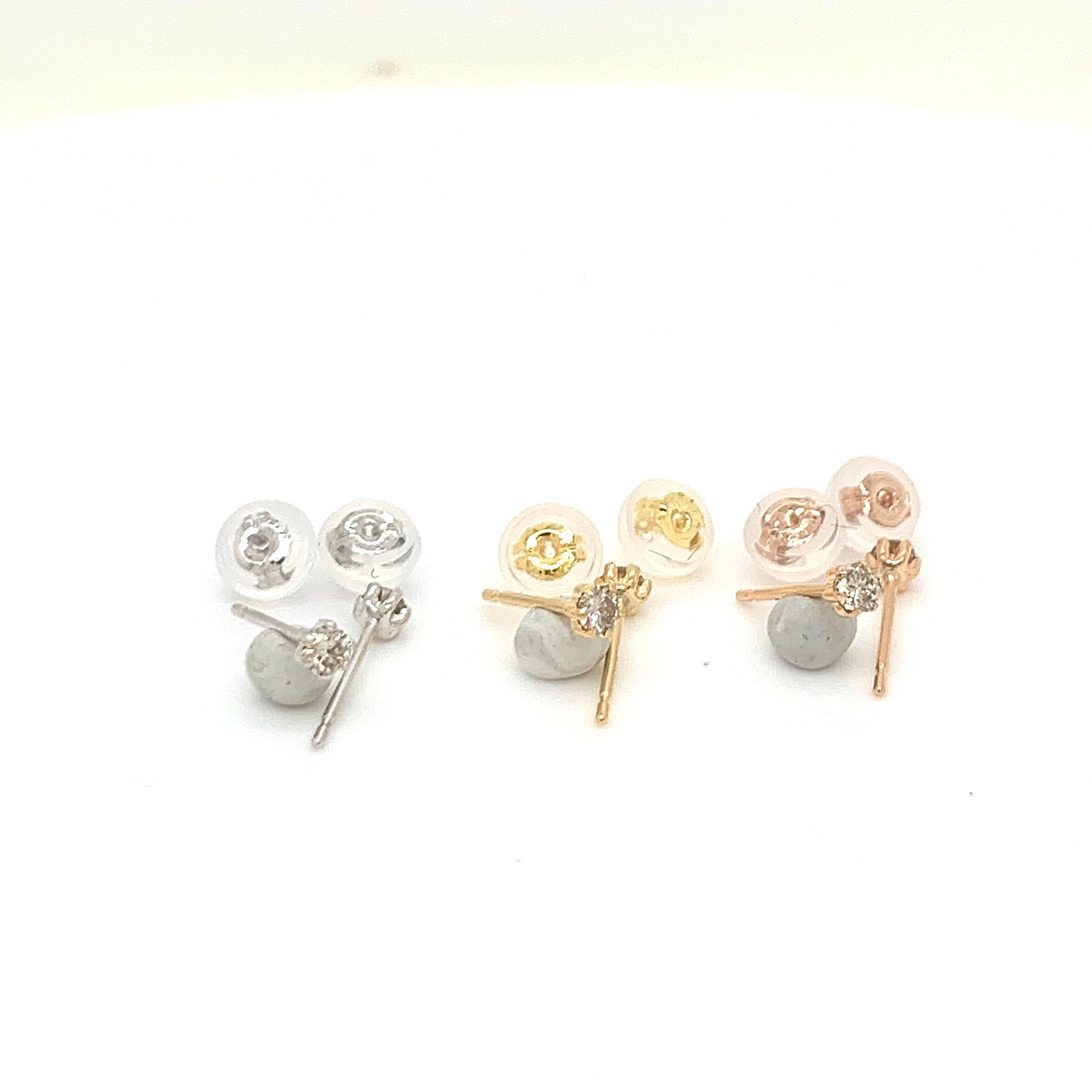 
JMW Japan Fine gold Jewelry Wholesale Real Diamond Platinum900 K18 Single Solitaire Earrings stud 0.10ct pair 