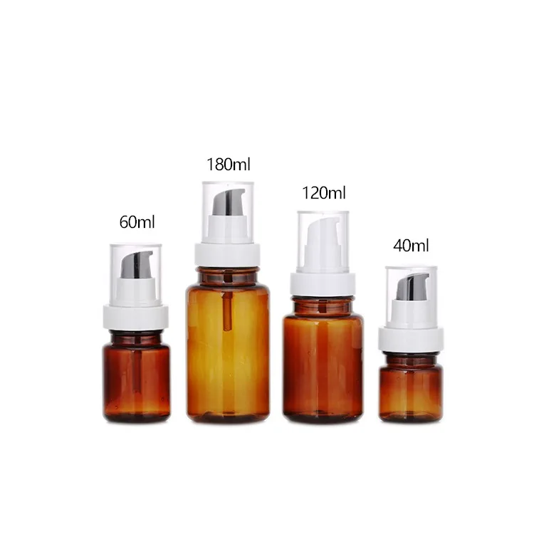 
Косметическая пластиковая флакон с янтарным ПЭТ лосьоном для ухода за кожей, 40/60/120/180 мл 
