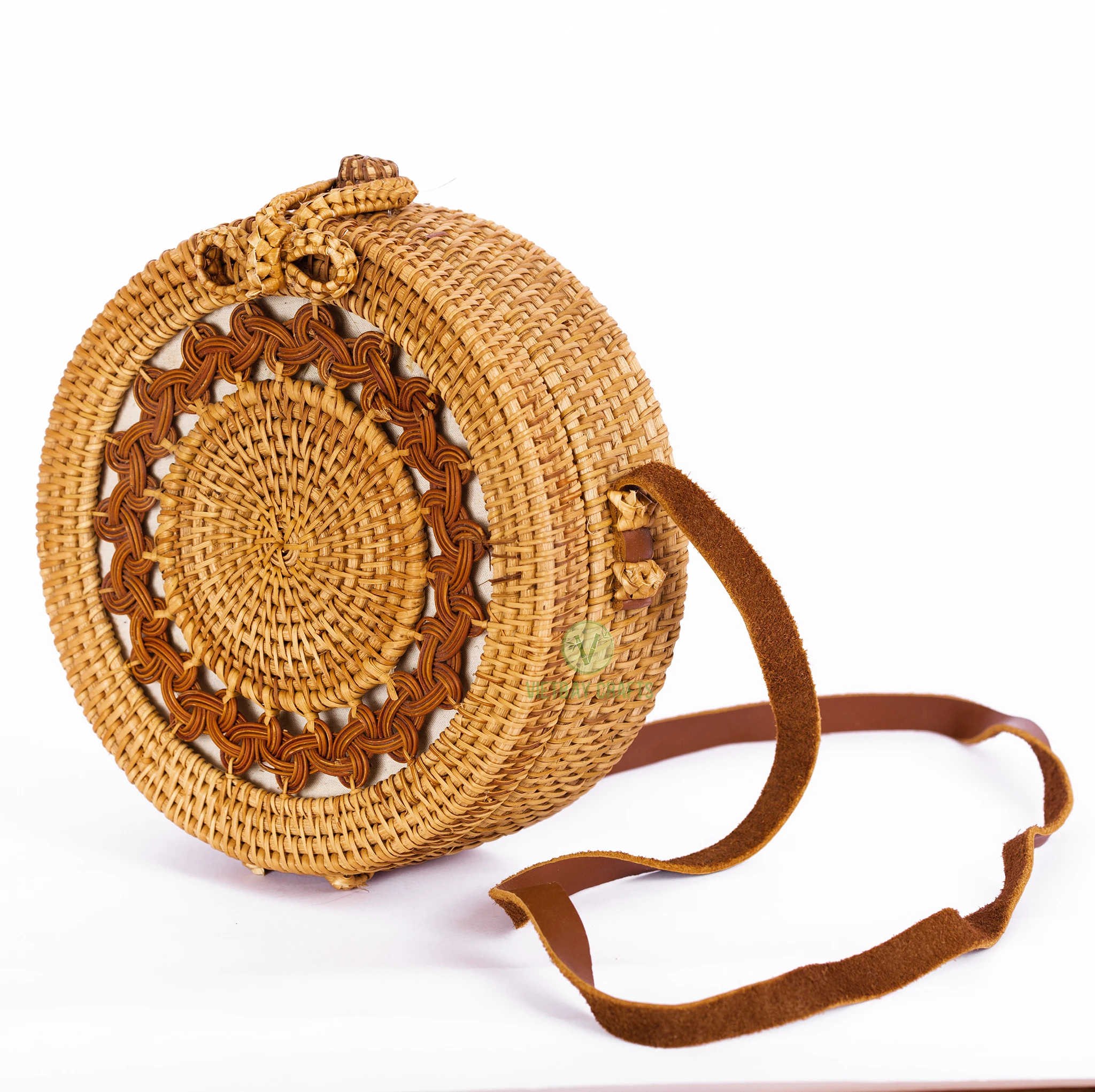Hot Trend Handmade Wicker Woven Purse Handbag Circle Boho Bag Bali