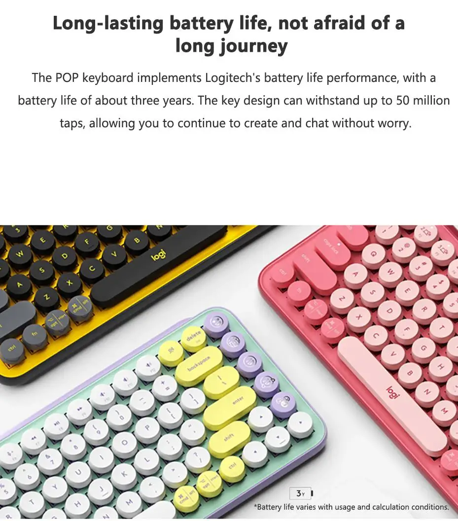 Оригинальная Беспроводная механическая клавиатура Logitech PO P KEYS портативная с коричневым переключателем Офисная ретро-клавиатура в стиле панк маленькими
