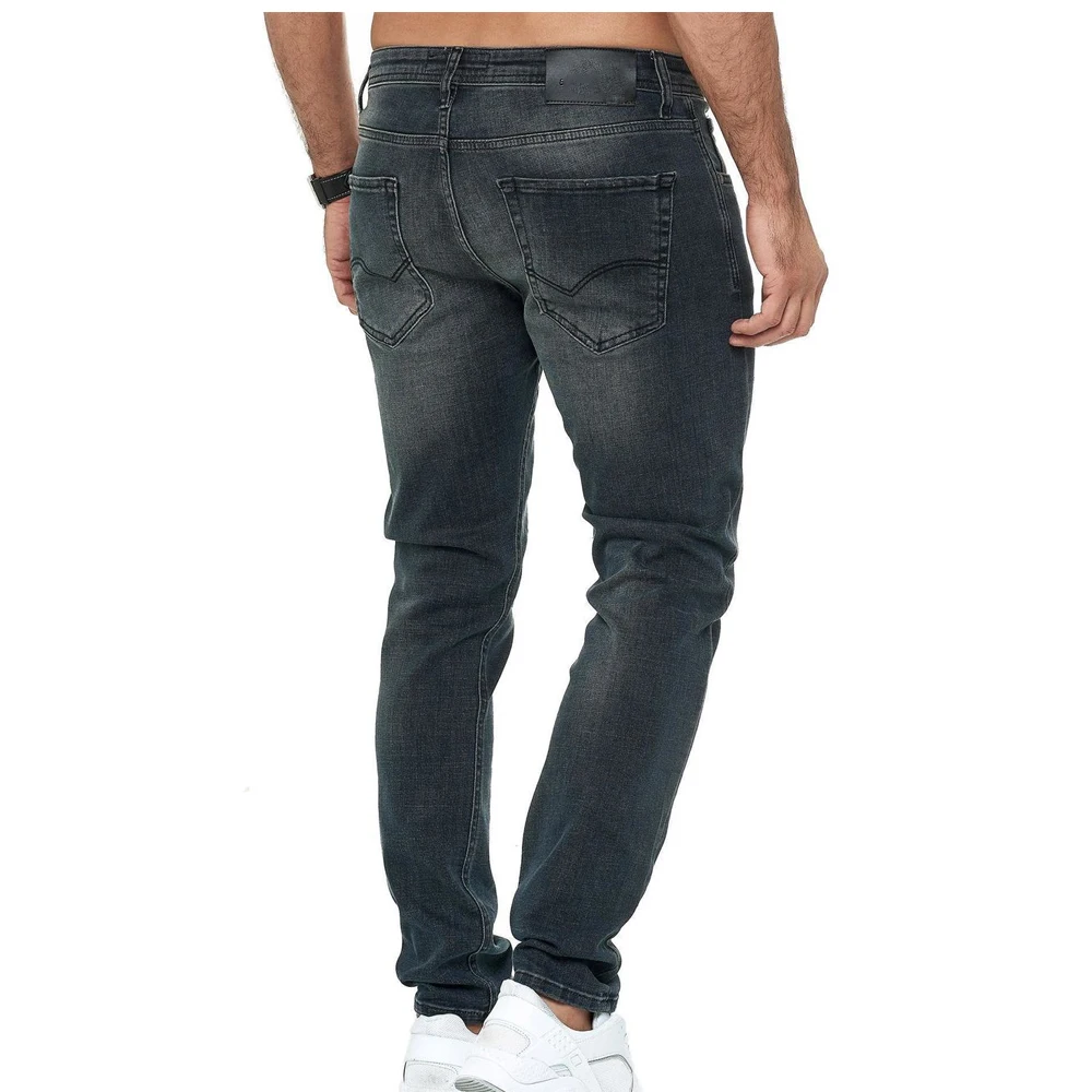 New Men Stretch Jeans men Elastic Cotton Pants Loose Fit Denim Trousers Men Brand Fashion Wear