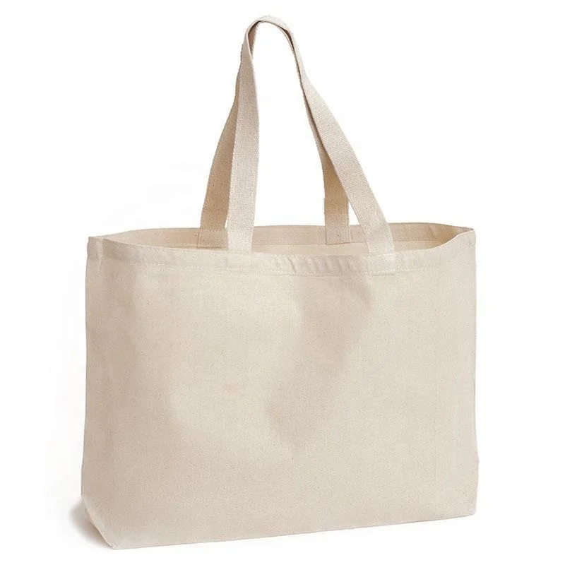 100% Natural Cotton Canvas Shopping Tote Bags Reusable grocery Bags with Custom Printed Logo