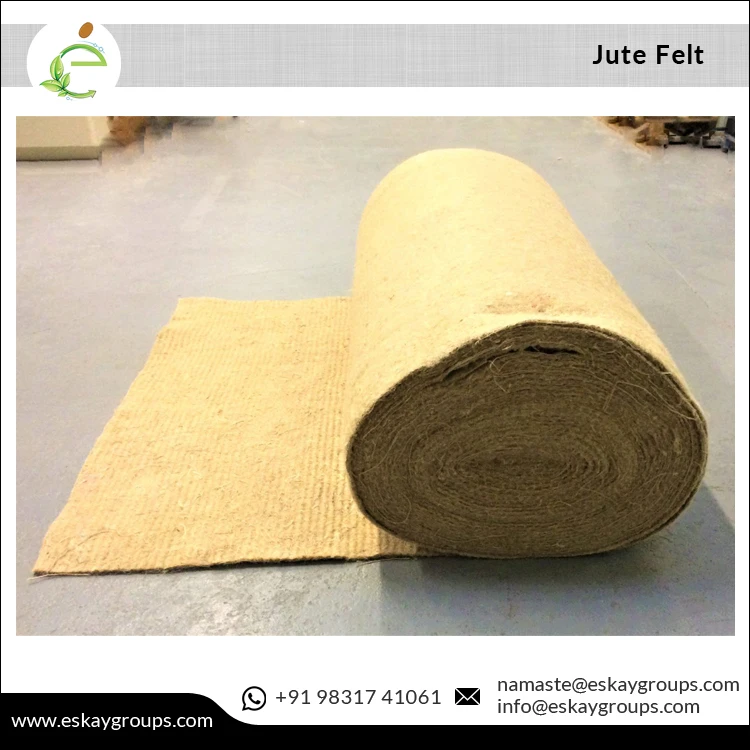 Needle Punch Heavyweight Breathable Jute Felt for Sale Technology Made 183 - 200 Cm Width Nonwoven Jute Weed Control Mat ESKAY