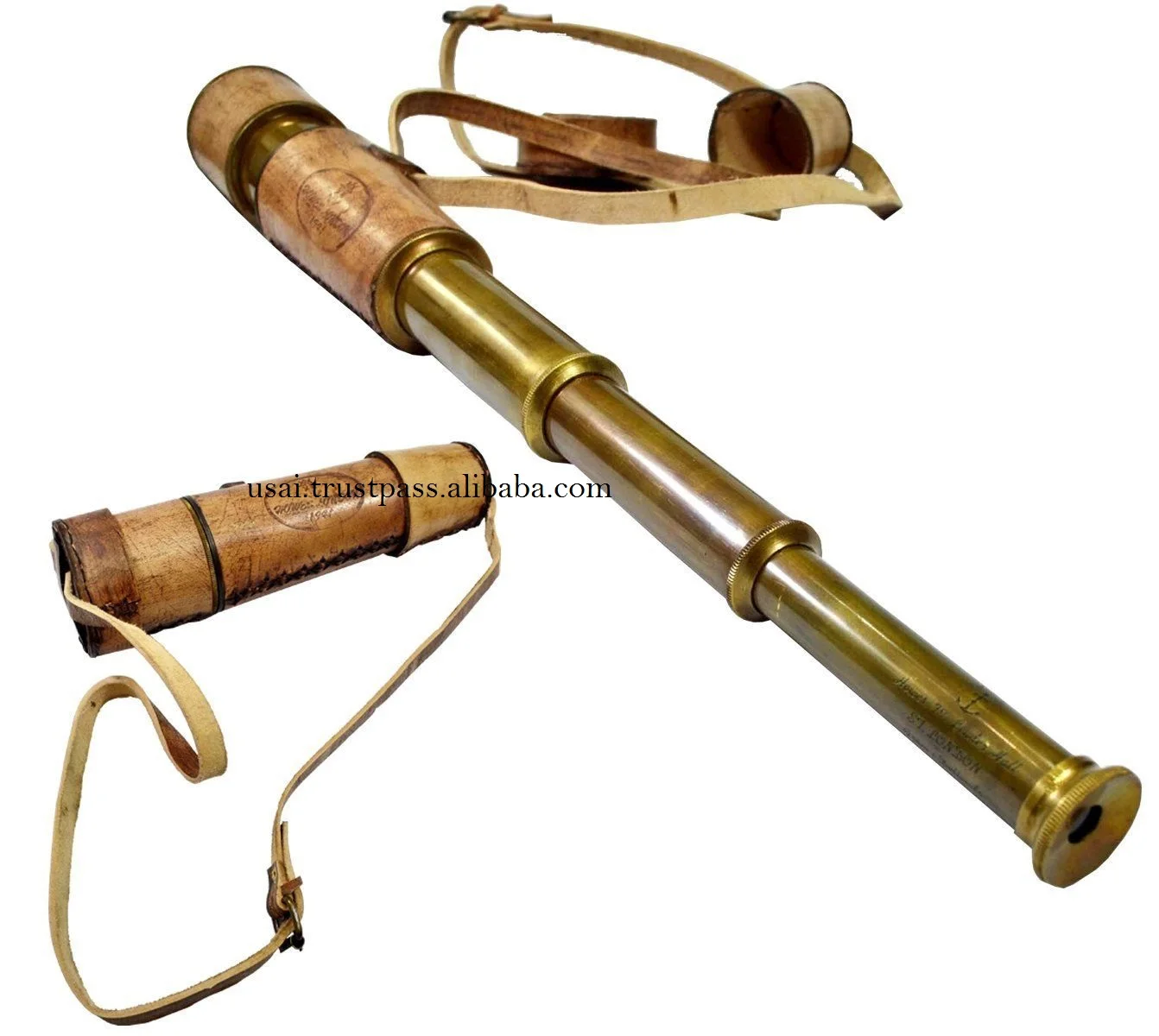 MANUFACTURER OF ANTIQUE BRASS TELESCOPE WITH BEAUTIFUL LEATHER CASE ,18 INCH TELESCOPE FOR DISTANCE VIEW OR SKY WATCHER