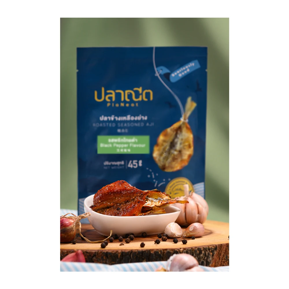 Хит продаж азиатские морепродукты закуски-жареные приправленные со вкусом черного перца Aji Сушеные Рыбные закуски экспорт из Таиланда