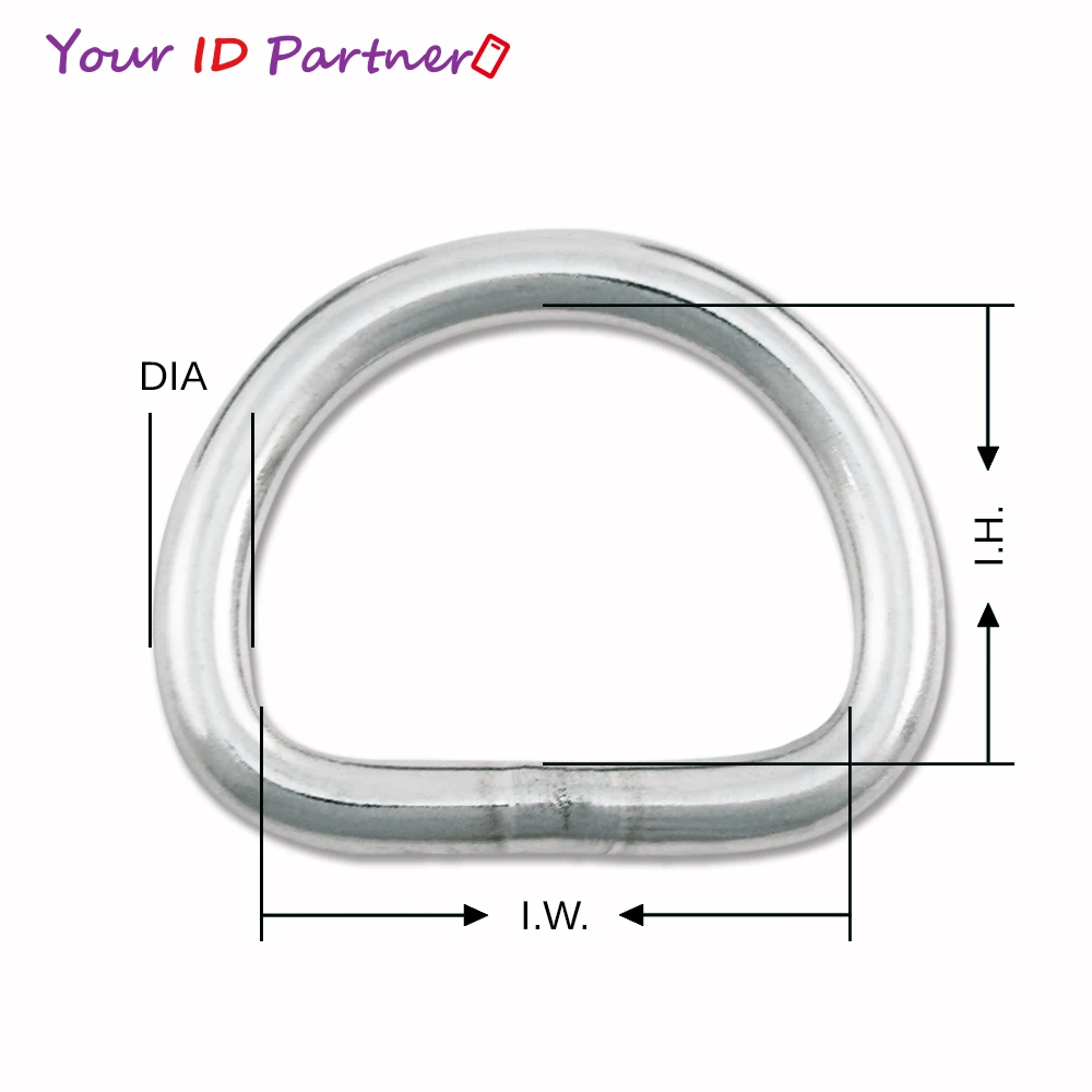 Welded D Rings Steel Stainless Steel Hardware Ring Metal Shiny Smooth Metal Accessories Hollow D Rings For Horse Halter or Other
