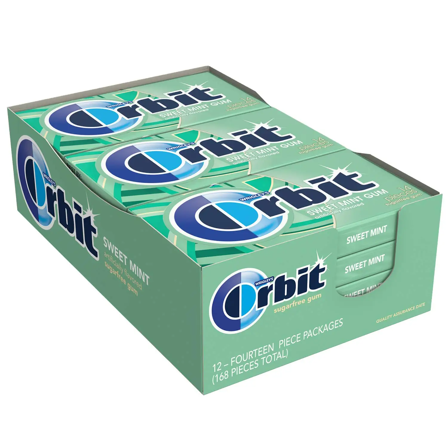 EXTRA Spearmint Sugarfree Chewing Gum, 15 Count (Pack of 10) Pieces, Case of 12 Boxes