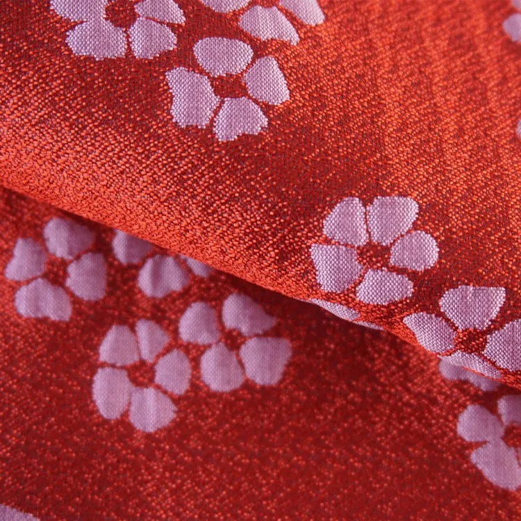 Hot trendy filigree road bottom four leaves small white flowers jacquard fabric for women children