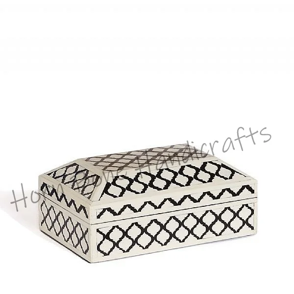 Индийская декоративная коробка ручной работы с инкрустацией в виде костей перламутровая шкатулка для украшения дома и стола