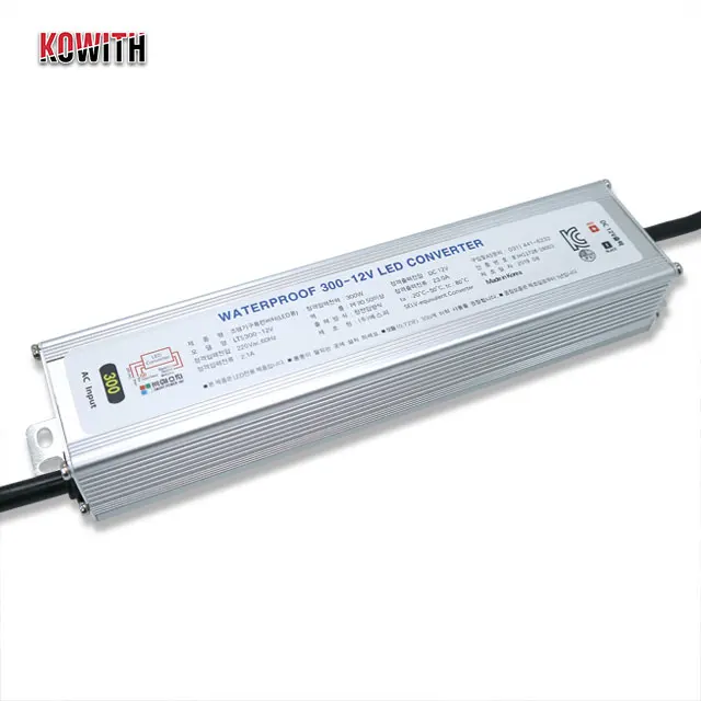 
Slim LED Driver Waterproof IP67 High Efficiency 12V 300W Switching Power Supply For Outdoor LED Lighting Neon Sign Made in Korea 