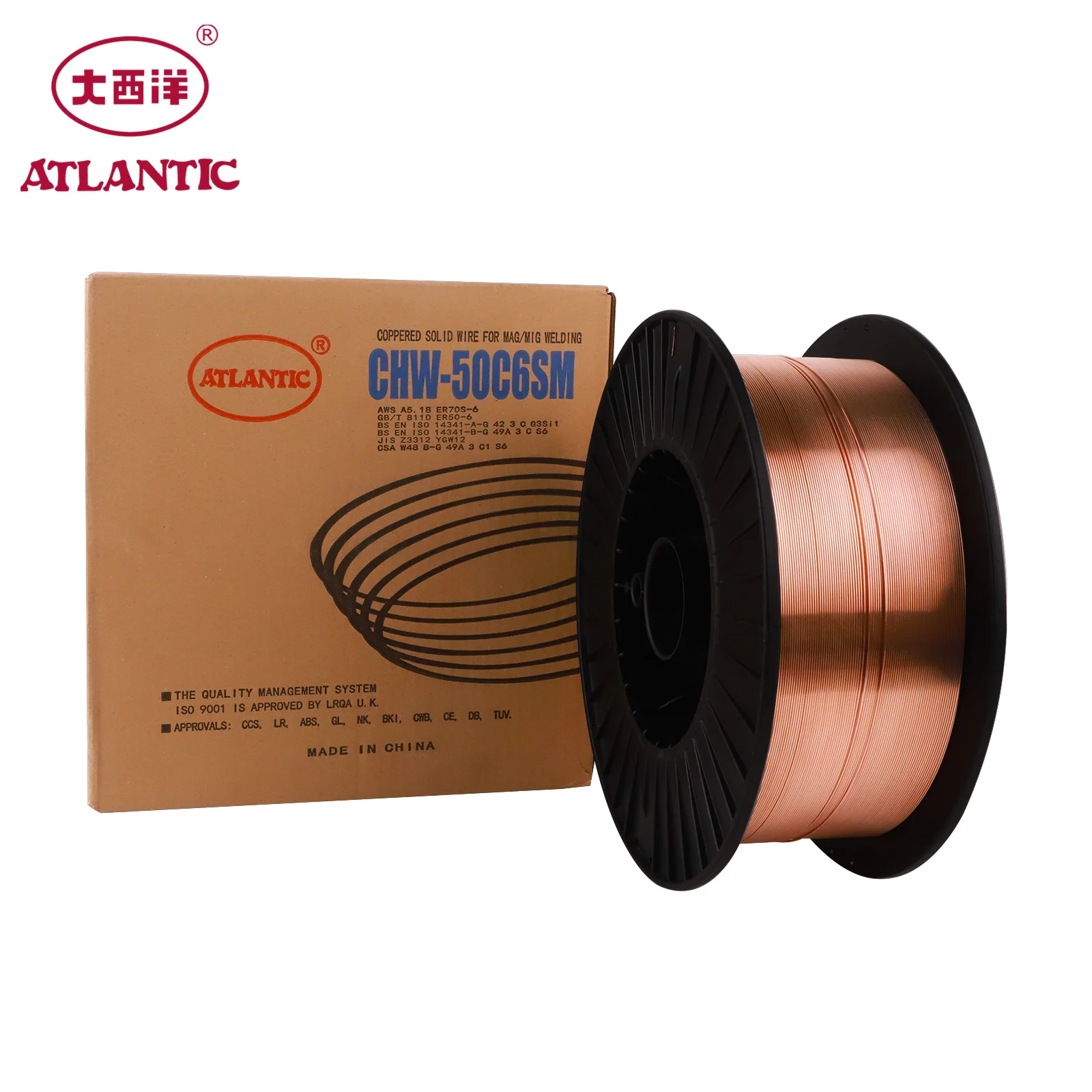 ATLANTIC TIG MIG OEM Steel  CO2 Gas Protect Cooper Coated Wire Mid Steel Welding Wire ER70S-6