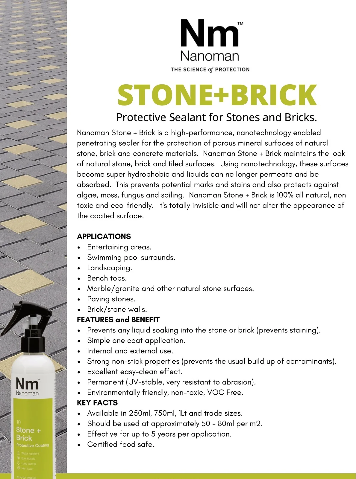 Nanoman Cement and Concrete Coating - Dirt and Water repellent coating for all cement facades