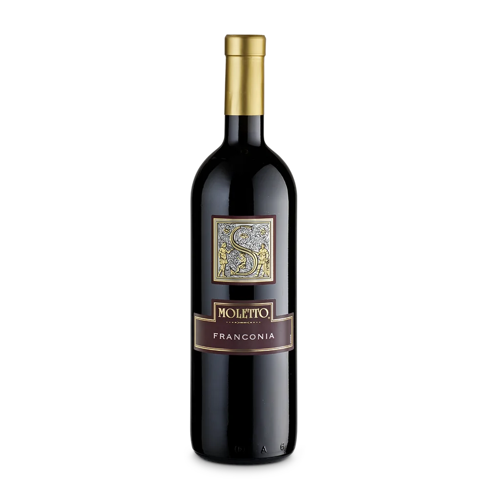 Красное флористическое вино Franconia из итальянского Венето, произведено с винограда Franconia