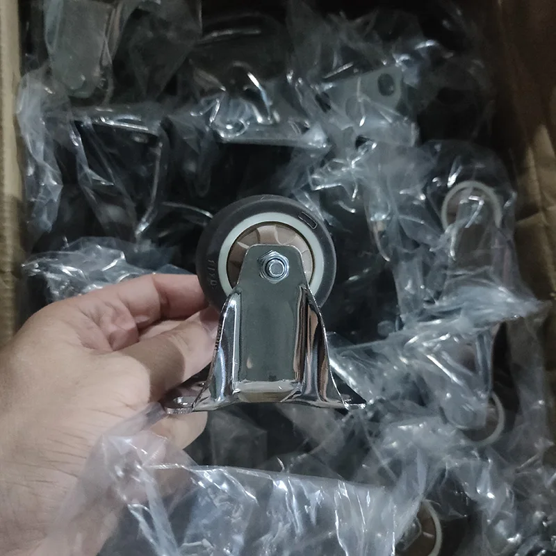 Готовые к отправке в наличии M6 резьбовые Стволовые мебельные ролики 2-дюймовые колеса TPR поворотные бесшумные колесики