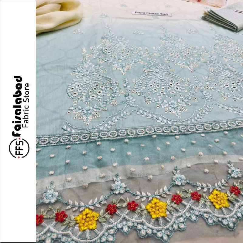  Сшитые вышитые Южноазиатские тканевые костюмы сальвар камиз и пакистанские шифоновые с принтом для женщин