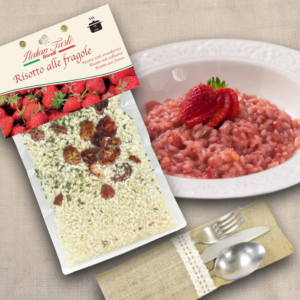 Высококачественный ризотто с клубникой вакуумная упаковка Сделано в Италии без ГМО готовый к приготовлению итальянский рис ароматом 300