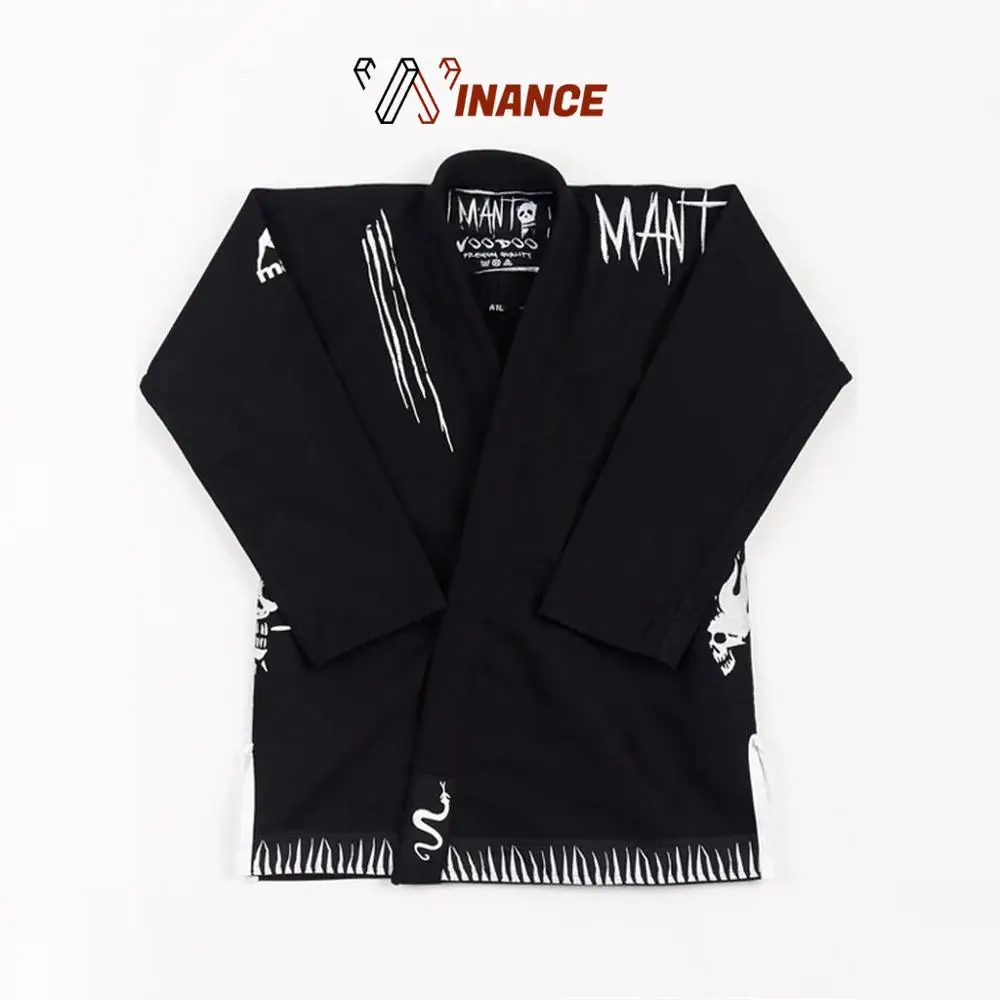 Latest Design High quality Black color custom fabric bjj gi brazilian jiu jitsu gi with custom embroidered logos on it custom gi
