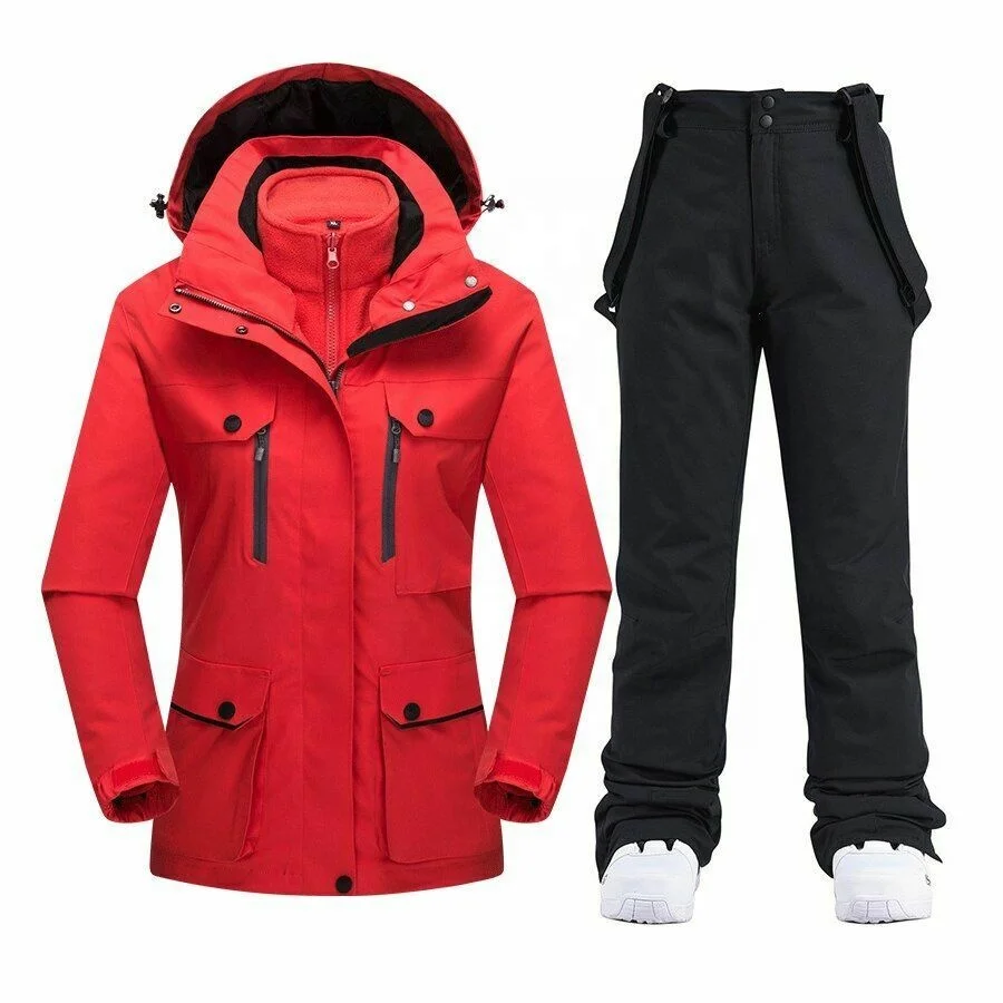 Custom Snowboard Women Snow Wear Outdoor Winter warm waterproof Ski Suit 2 Piece Suit For Women