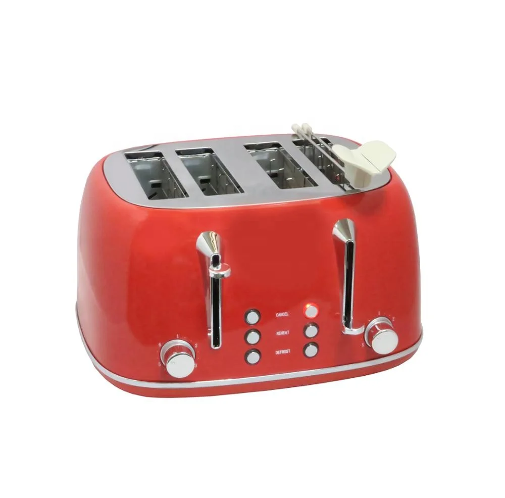 New Best Selling Stainless Steel Colored Smart Toaster, Kitchen Appliance Bread Toaster, Commercial Electric 4 Slice Toaster